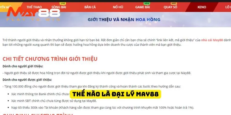 Thế nào là đại lý May88