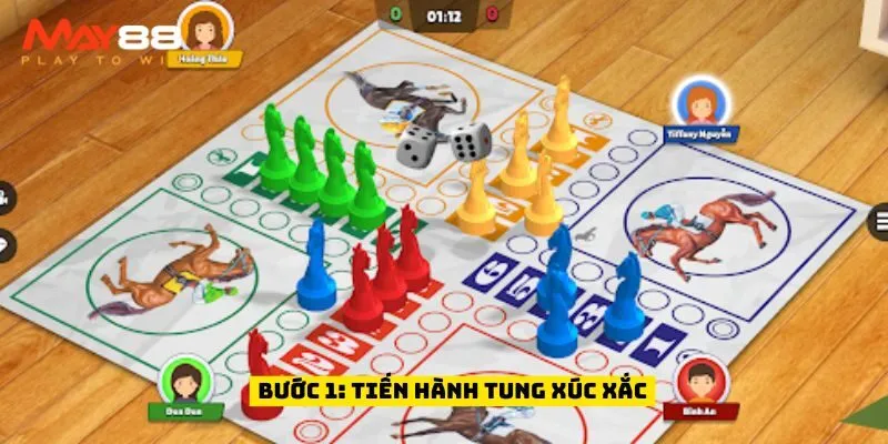 Bước 1: tiến hành tung xúc xắc