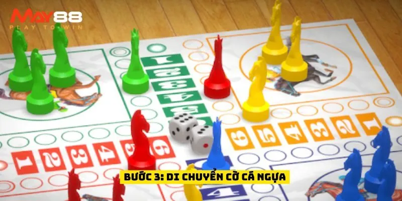 Bước 3: di chuyển cờ cá ngựa